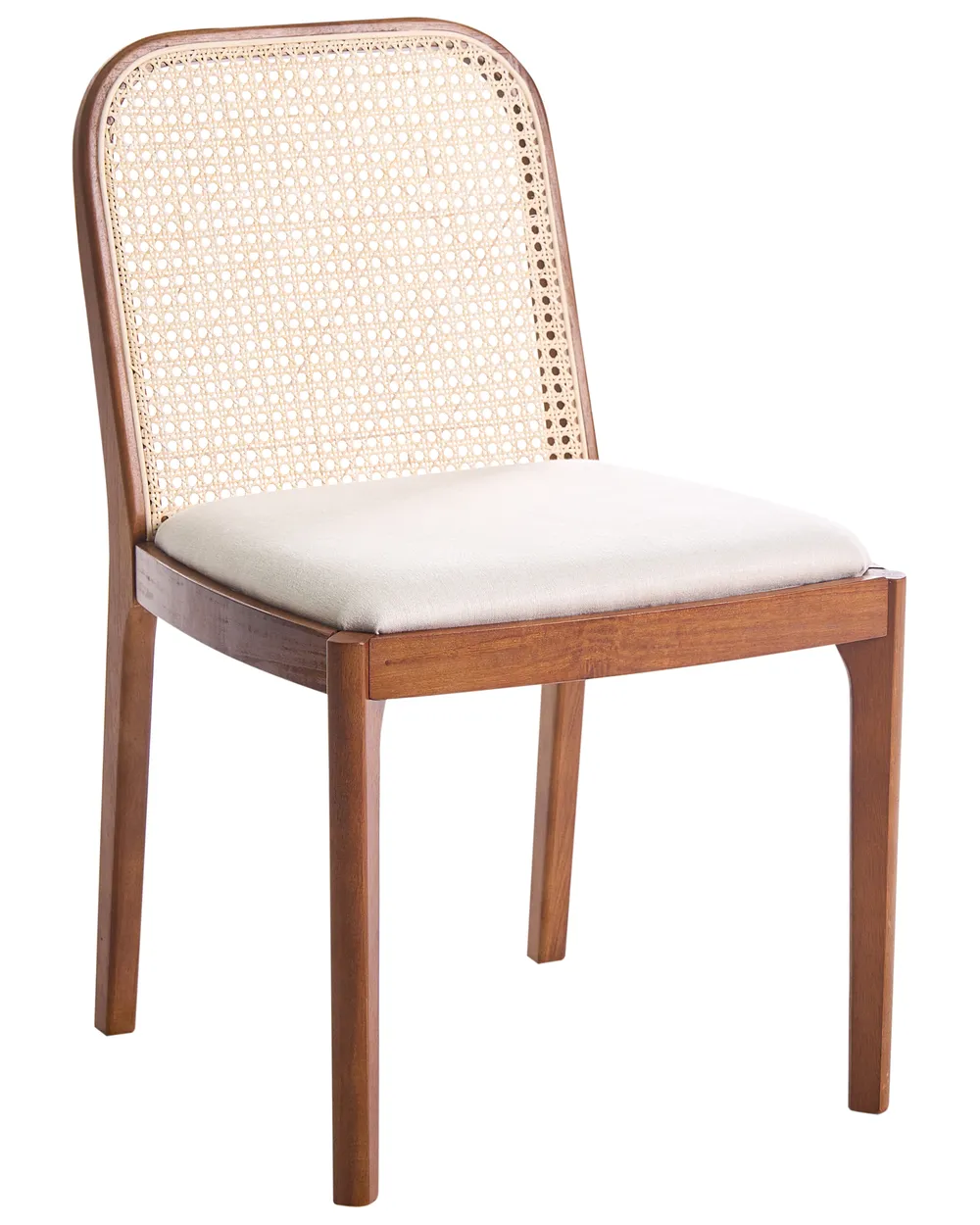 Set of 2 Dining Chairs EDINA Fabric Brown/ Beige_1064550
