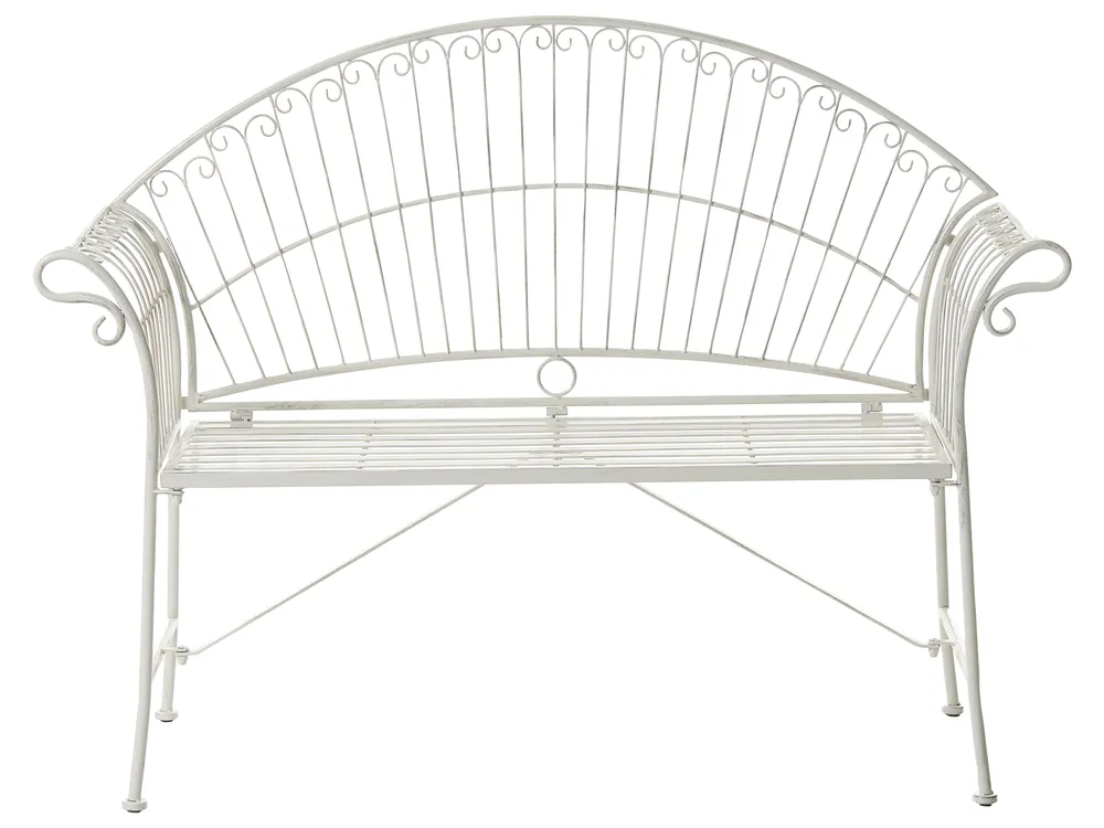Garden Bench GUALEA 130 cm Metal Off-White