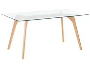 Dining Table HUDSON Transparent 160 cm 90 cm Tempered Glass_754438