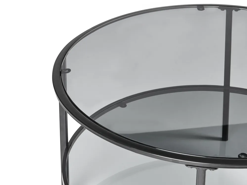 Coffee Table TELLAKA Tempered Glass Black_998685