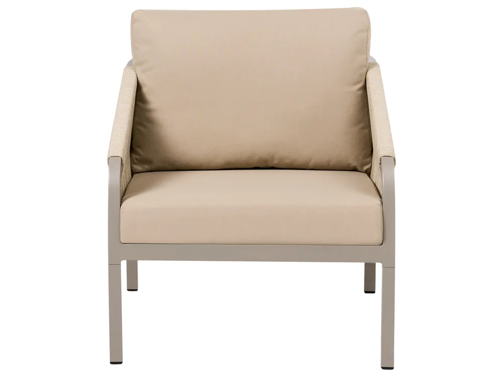 Trädgårdssoffgrupp med bord 5-sits MURATO Metall Beige_1023492