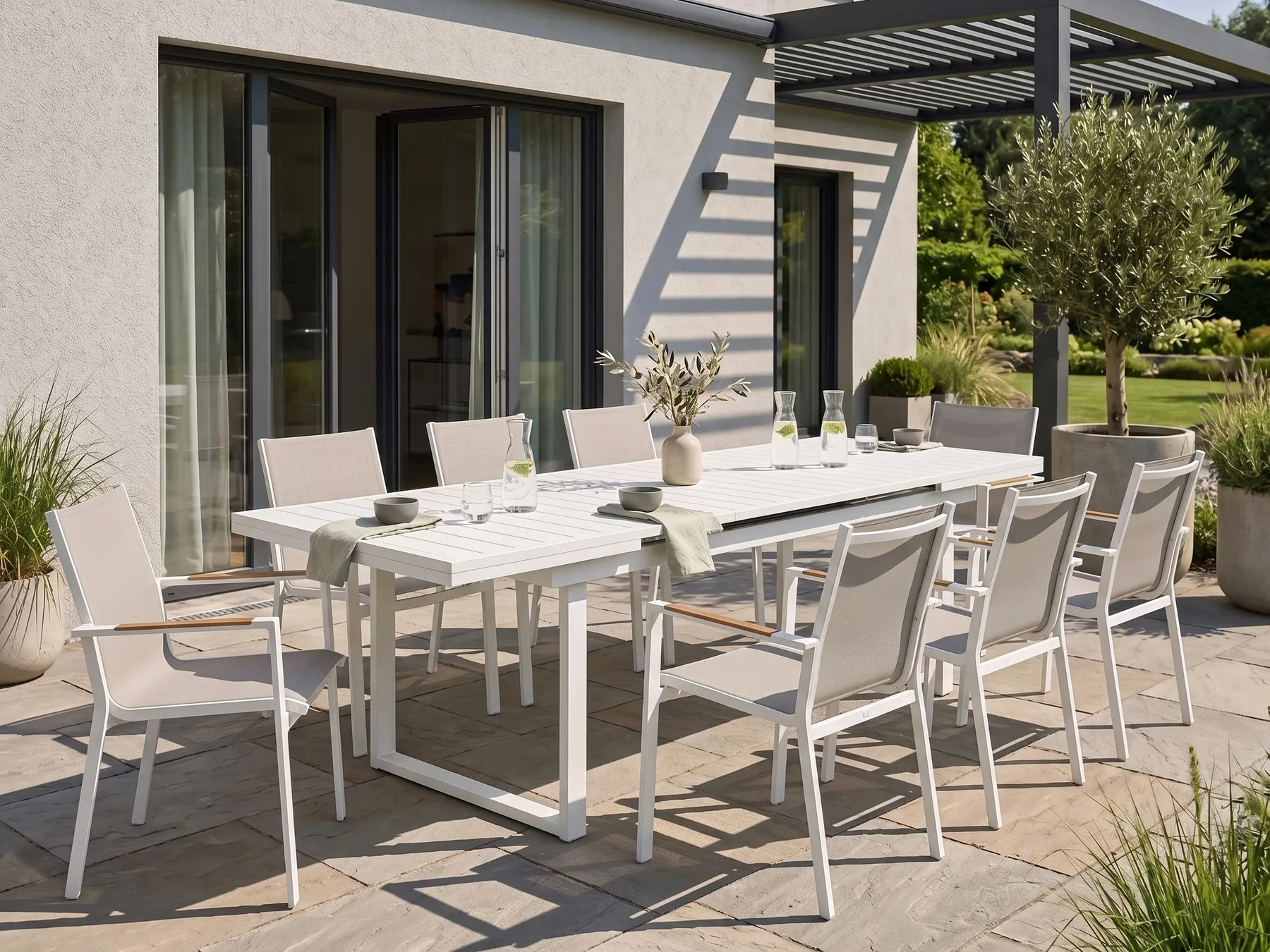 Garden Dining Set 8 Seater VALCANETTO/BUSSETO Metal Grey_922868