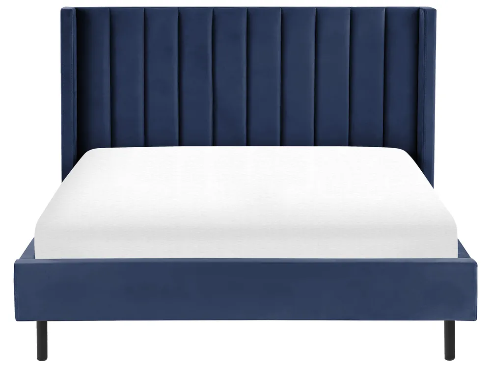 Bed Velvet VILLETTE 160 x 200 cm (EU King Size) Navy Blue_948282