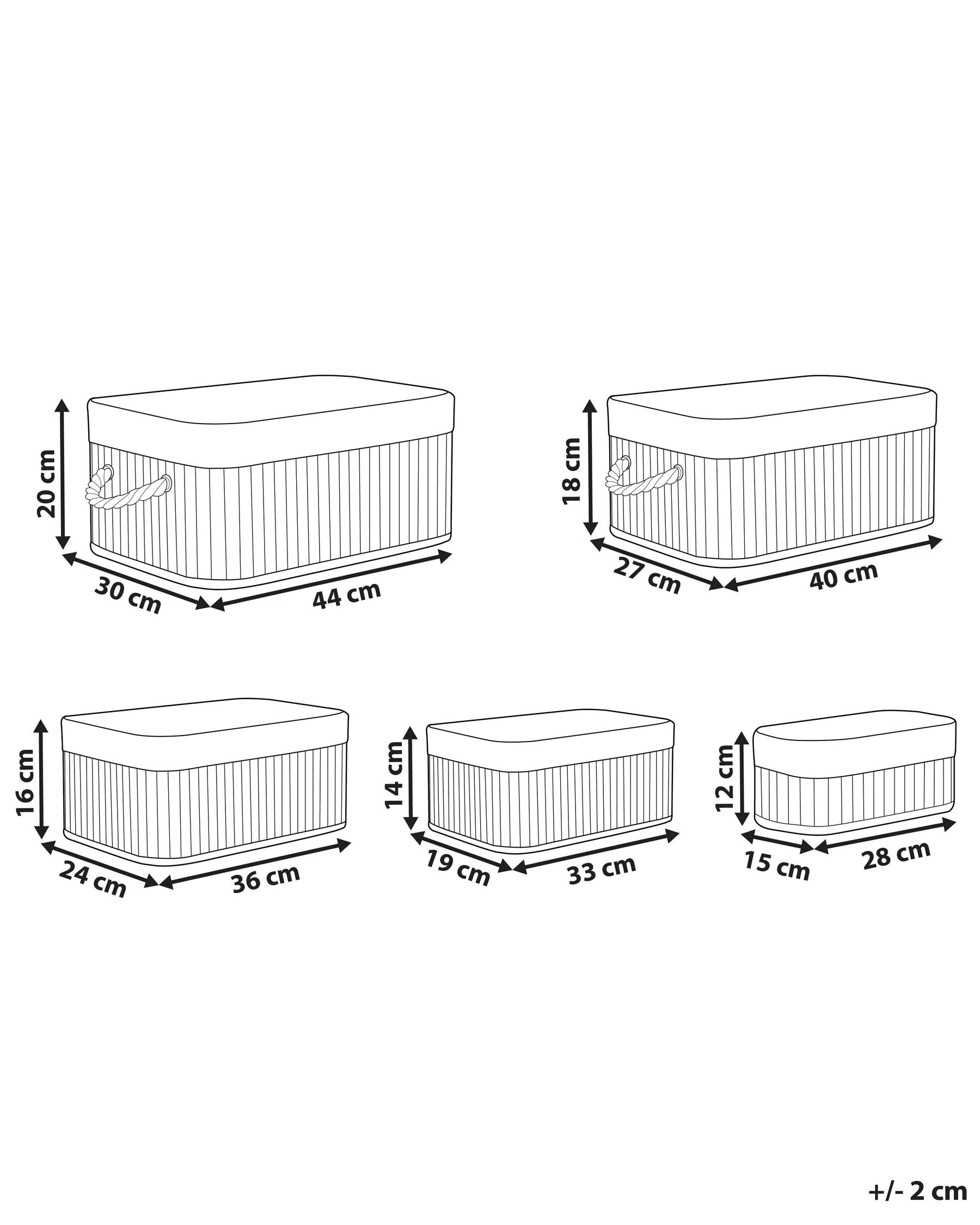 Set med 5 korgar TALPE Bambu Grå_850126