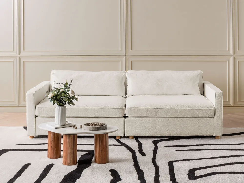 Sofa 3 Seater VINSTRA Boucle Off-White