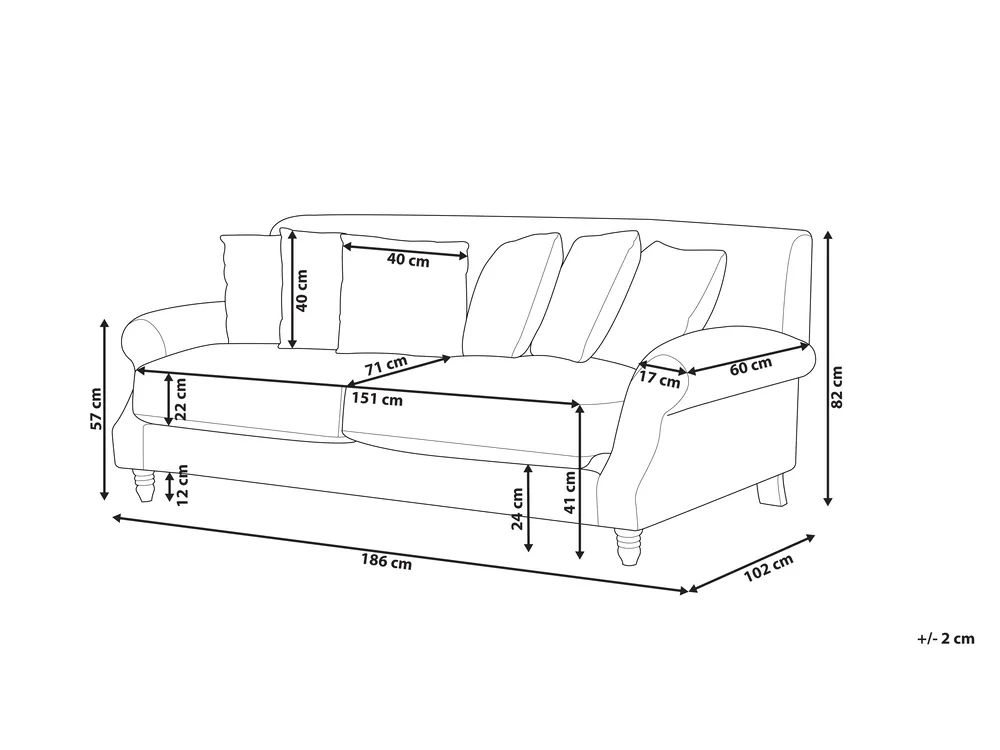 Soffa 2-sits EIKE Bouclé Off-White_918136