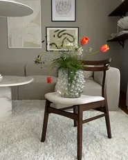 Set of 2 Dining Chairs CYNTHIANA Wood Brown/ Light Beige_982683