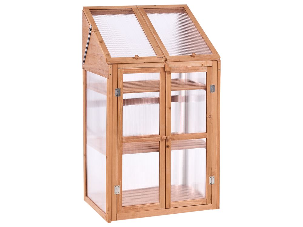 Växthus för balkong VOLVERA 67 cm 49 cm Granträ Ljusbrun