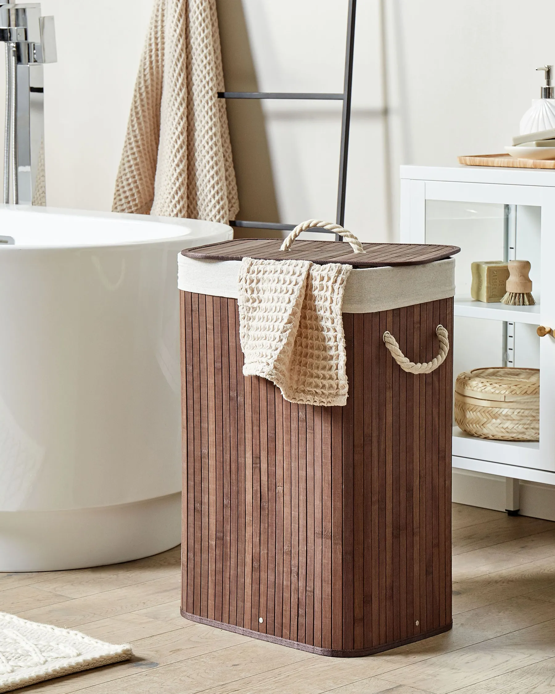 Laundry Basket KOMARI Bamboo Dark Brown 72 L_849021