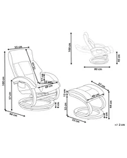 Massagestol FORCE med fotpall Konstläder Vit_964996