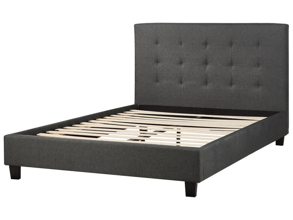 Bed Fabric LA ROCHELLE 140 x 200 cm (EU Double) Dark Grey_927568