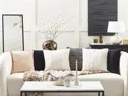 Set of 2 Decorative Cushions PUMILA 45 x 45 cm Faux Fur White Solid_822110