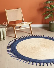 Matta MARTS Mörkblå ø 140 cm Jute_958856