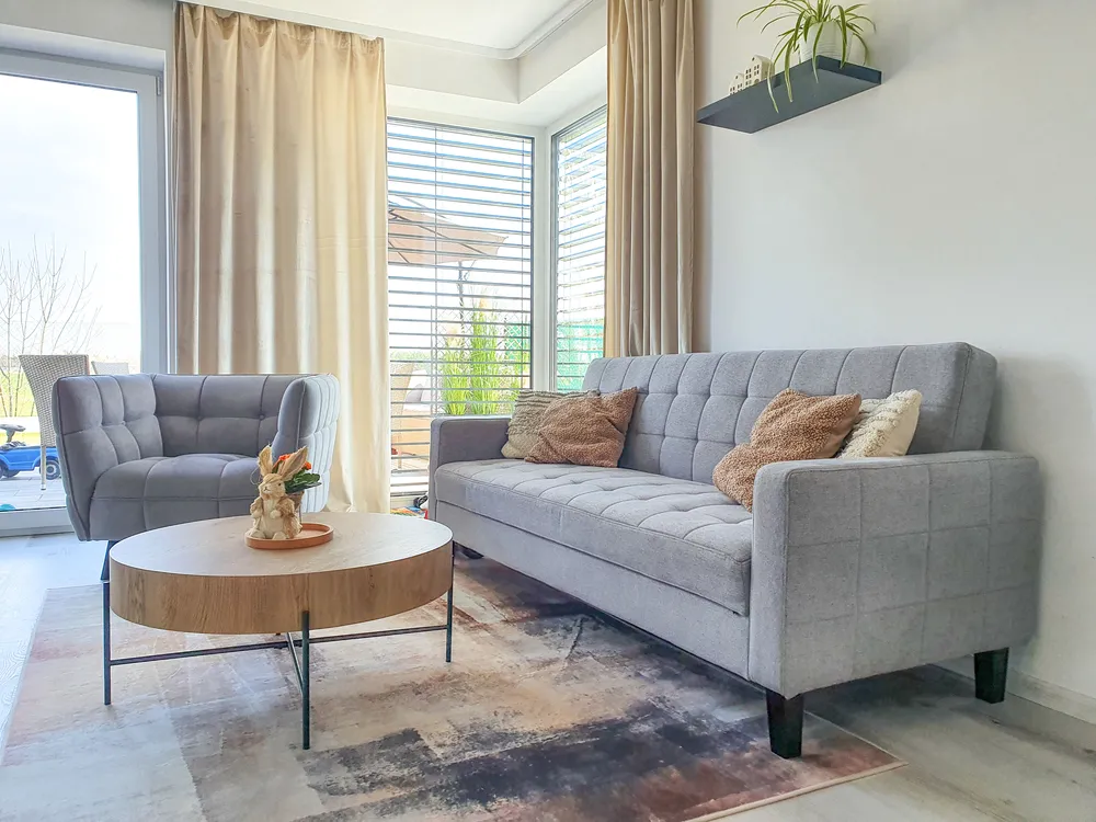 Sofa Bed 3 Seater VEHKOO Fabric Light Grey_820808