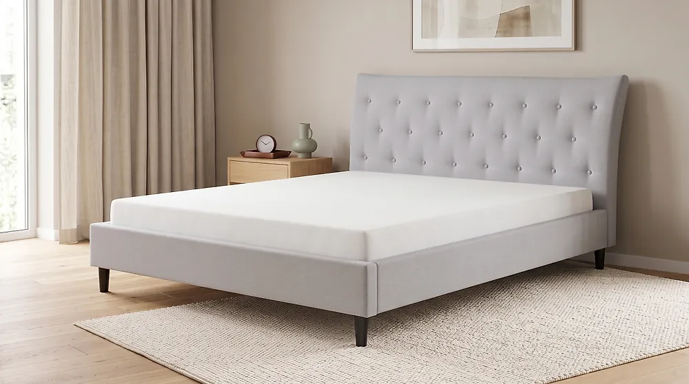 Bed Fabric SAVERNE 160 x 200 cm (EU King Size) Light Grey_1182304