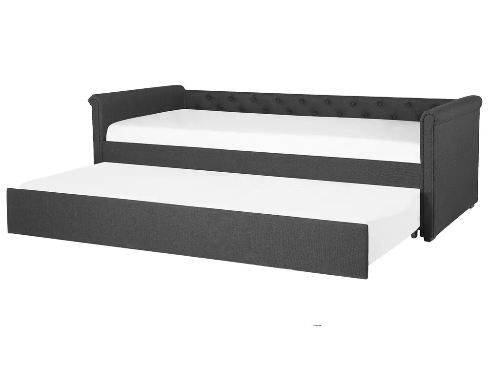 Trundle Bed Fabric LIBOURNE 80 x 200 cm (EU Small Single) Dark Grey