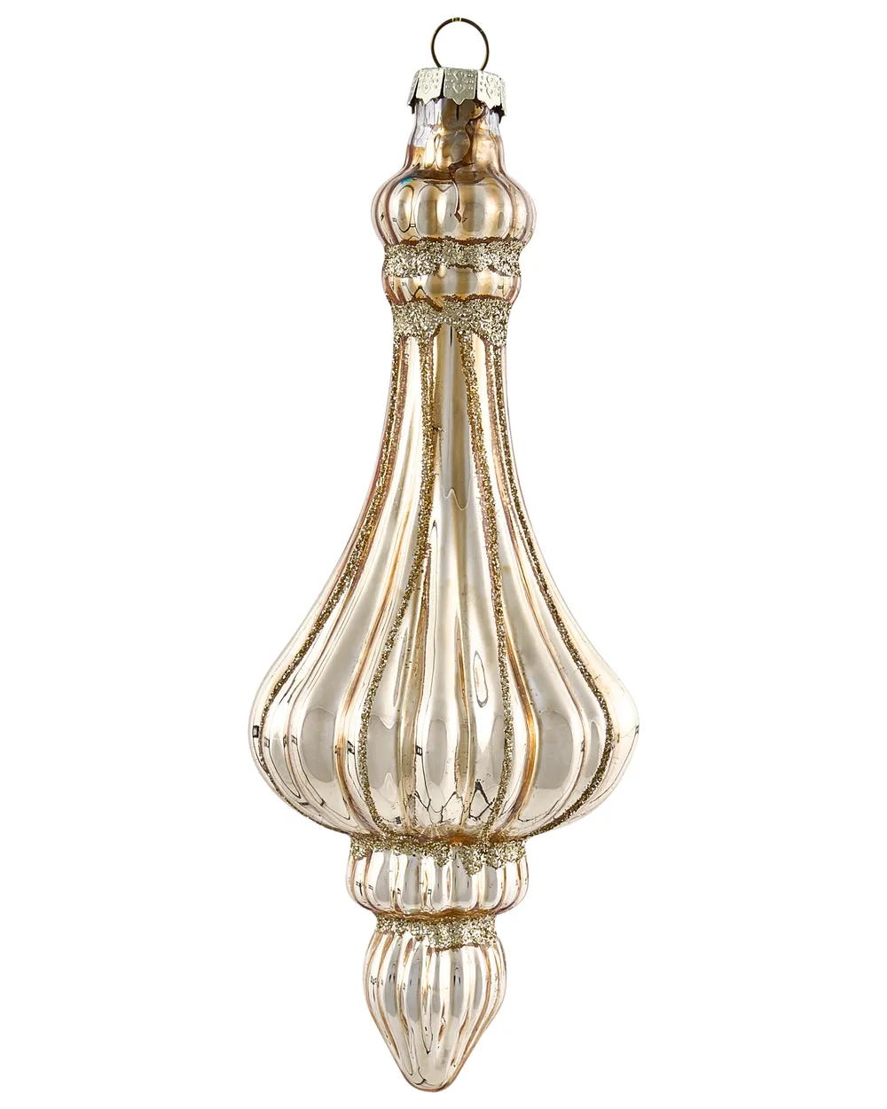 Set med 70 julgranskulor FLICKER Glas Guld_1028374