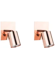 Set med 2 spotlightlampor TIGRIS Justerbar Metall Koppar_771981