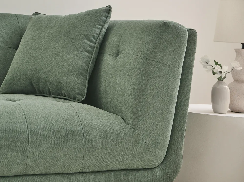 Sofa 2 Seater HABO with Ottoman Fabric Green_1076888