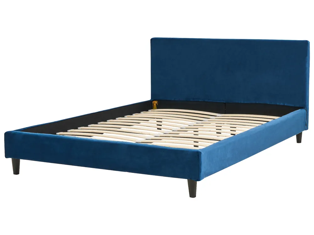 Bed Velvet FITOU 140 x 200 cm (EU Double) Dark Blue_875898