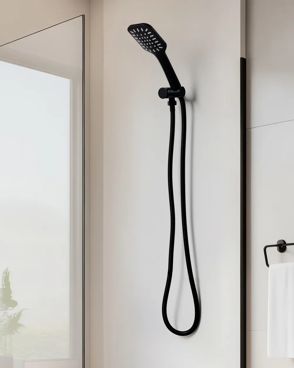 Shower Head and Hose Kit AMAJA Black