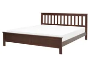 Bed Pine Wood MAYENNE 160 x 200 cm (EU King Size) Dark Brown_876582