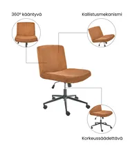 Työtuoli GEDDES Vakosametti Kullanruskea_1074404
