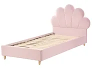 Barnsäng Snäckskal Sammet NEULISE 90 x 200 cm Rosa_984390