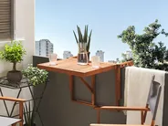 Balcony Table UDINE 70 cm 69 cm Acacia Wood Brown_810086
