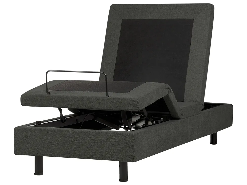 Adjustable Bed without Headboard Fabric DUKE II 80 x 200 cm (EU Small Single) Dark Grey_987302