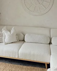 Corner Sofa 3 Seater SIMOS Boucle White Left Hand_976245