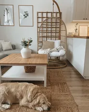 Hängstol med stativ ALLERA Konstrotting Beige_816444