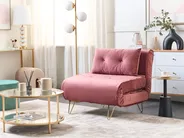 Single Sofa Bed VESTFOLD Velvet Pink_850939