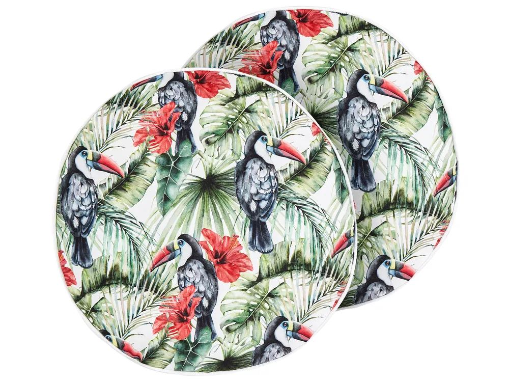 Set of 2 Outdoor Cushions MALLARE Animal Pattern 40 x 40 cm Green
