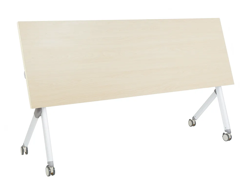 Foldable Office Desk BENDI 180 cm 60 cm with Wheels Light Brown_922358
