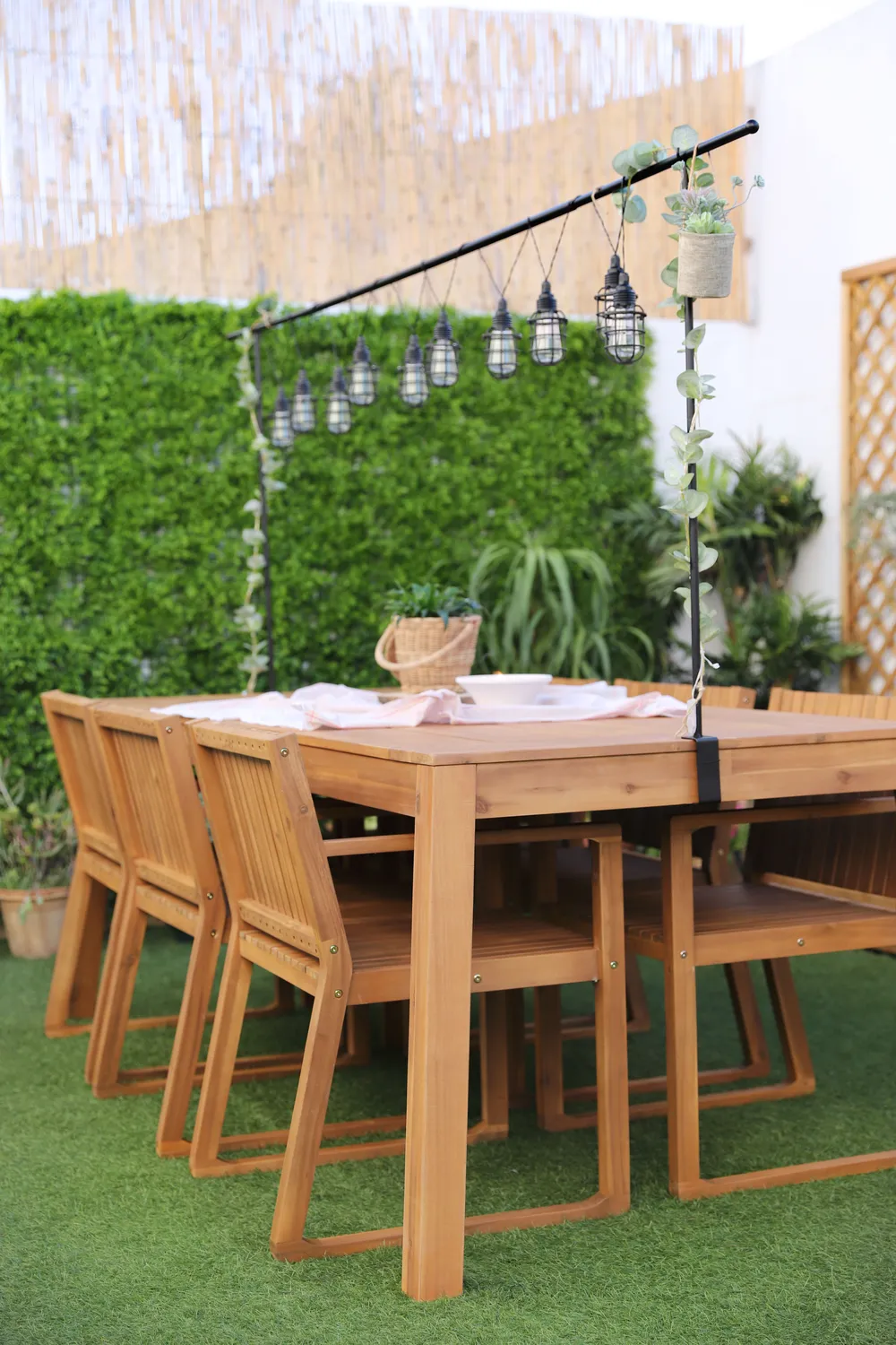 Garden Dining Set 6 Seater LIVORNO Acacia Wood Brown_831945
