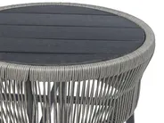 Bistro Set with Cushions GARGANO PE Rattan Grey_856491