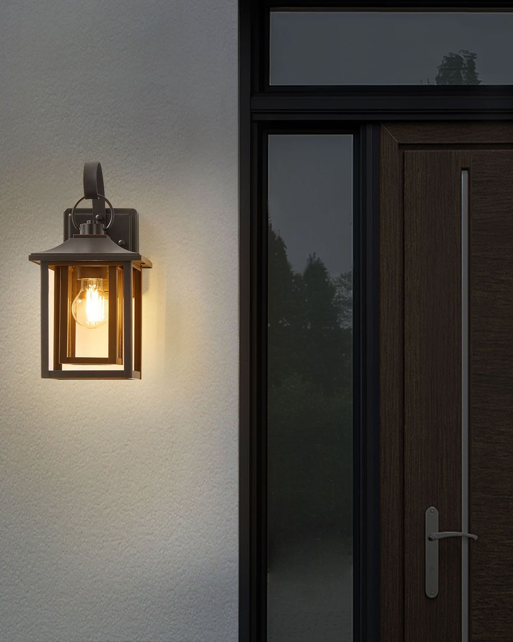 Utendørs vegglampe ALMOND Svart