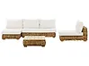 Garden Lounge Set with Table 4 Seater VARALLO Modular Rattan Natural Right Hand