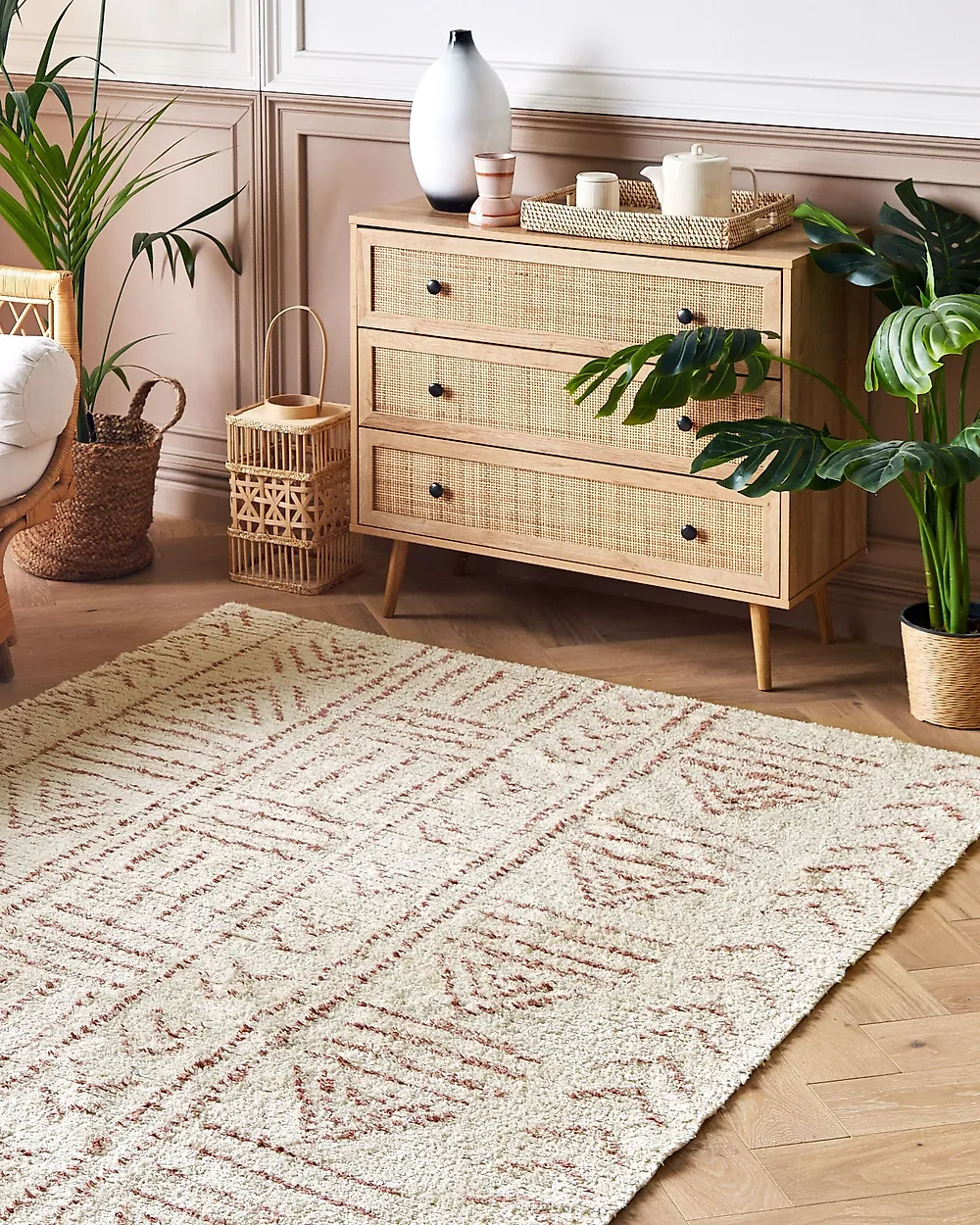 Rug EDIRNE Beige 160 x 230 cm Cotton_1179144