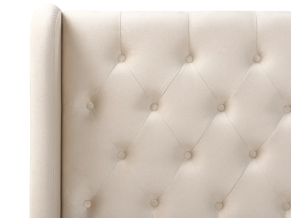 Bed Velvet FORBACH 180 x 200 cm (EU Super King) Beige_843891
