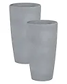 Set of 2 Plant Pots ABDERA 23 cm Grey