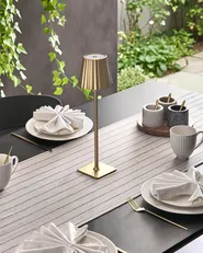 Wireless LED Table Lamp ABARO with Dimmer Metal Gold_1041960