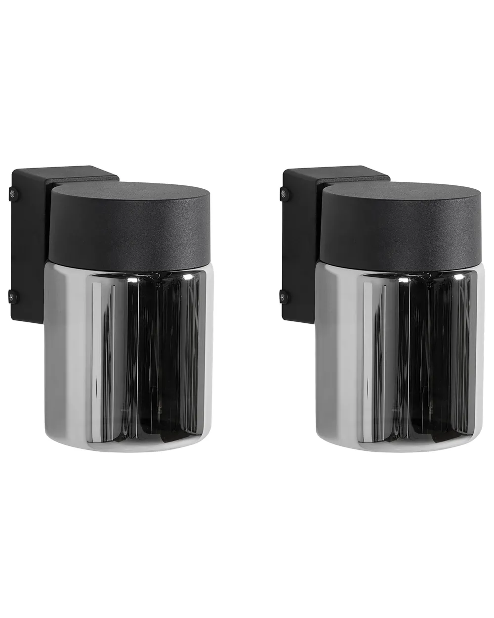 Set of 2 Outdoor LED Wall Lights NEVES Black
