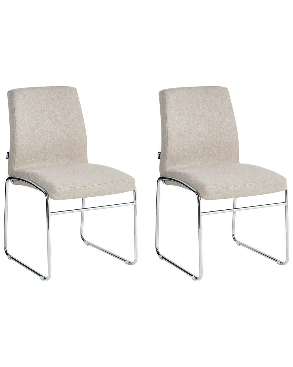 Set of 2 Dining Chairs LECCO Fabric Beige