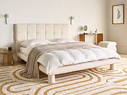 Säng med lamellram Bouclé CRESSAT 160 x 200 cm Off-White_1150973