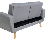 Sofa Bed 2 Seater FLORLI Fabric Light Grey_704135