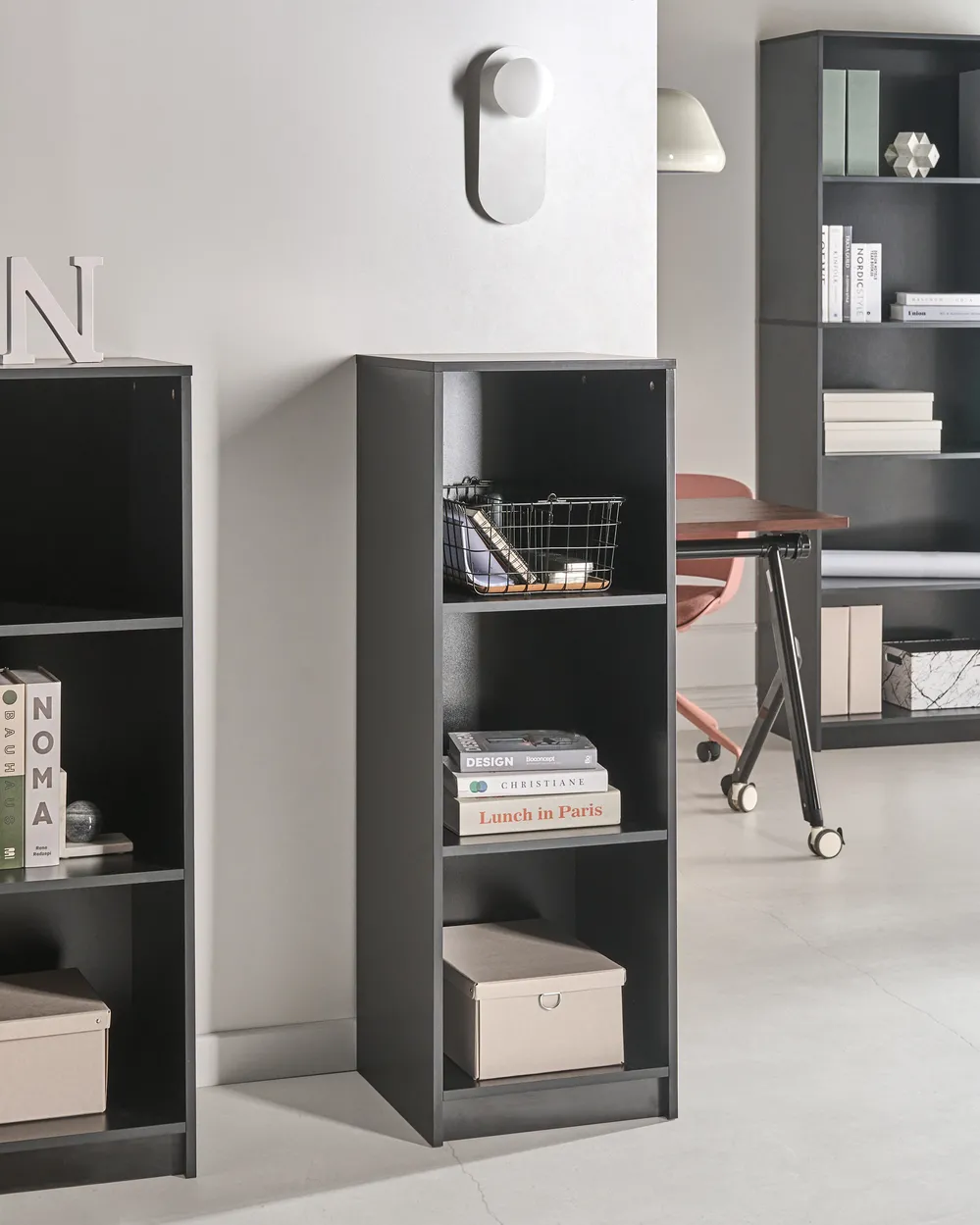 3 Tier Bookcase ZEHNA 117 cm Black