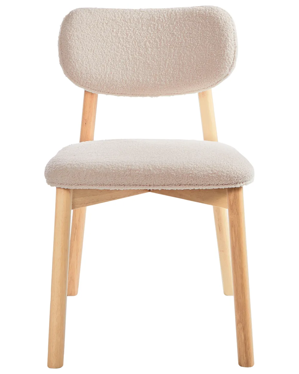 Set of 2 Dining Chairs MILLS Boucle Light Brown/ Light Beige_975924