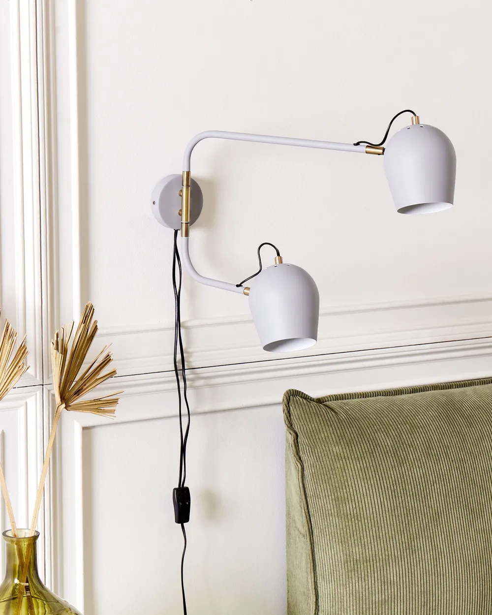 Vägglampa ESTRELLA Justerbar Metall Ljusgrå_882771